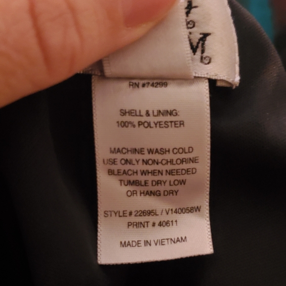 🌟 3 for $15 Deal! 🌟Sweet Storm teal orange long sleeve dress S - Picture 7 of 8